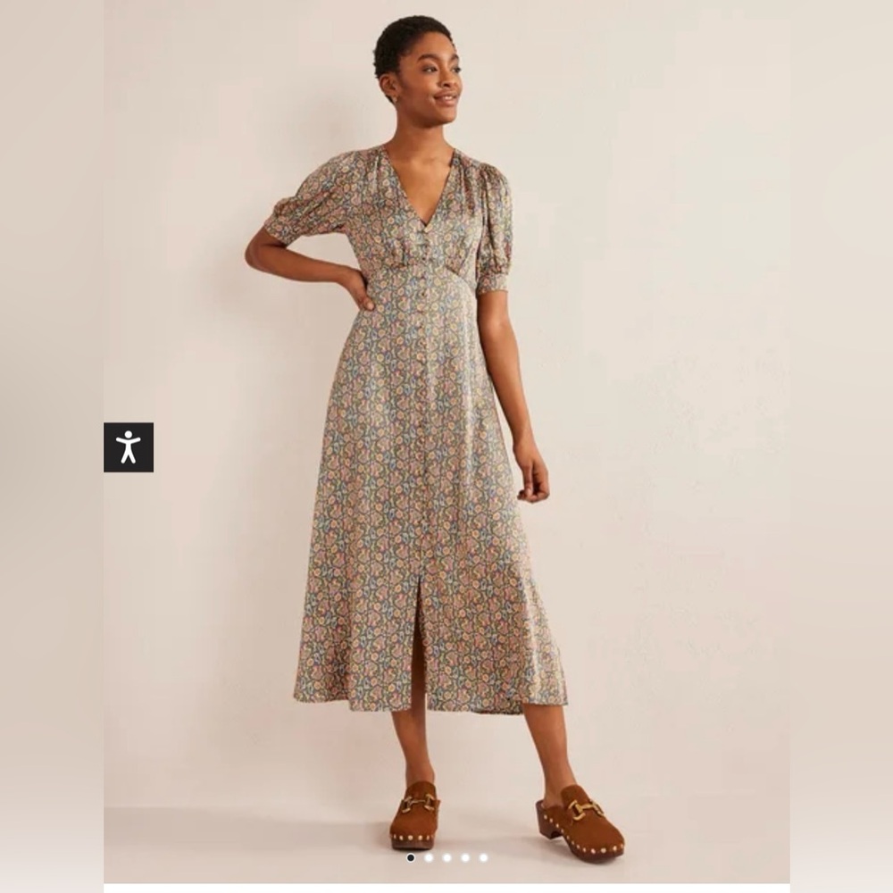 Boden petite Satin Midi Tea Dress size 12
